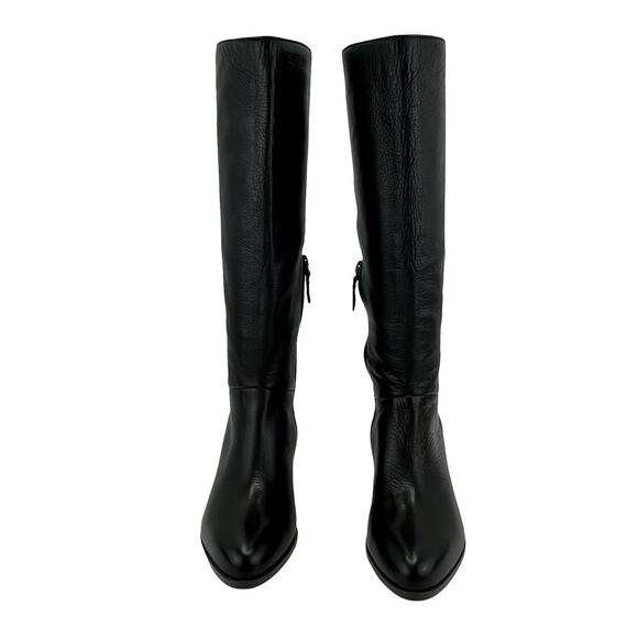 Johnston & Murphy Black Leather Knee-High Boots – Sleek Toe, V-Cut, Size 7M - Picture 2 of 13